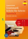"Langenscheidt Grammatik Schritt für Schritt Spanisch" steht oben. Ein Hut liegt auf einer Gitarre, Flaggenmotiv.