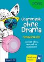 „Grammatik ohne Drama. FRANZÖSISCH. Locker üben, worauf es ankommt! Niveau A1–B2. Mit Lernvideos.“ Alpaka mit Brille.