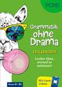 „Grammatik ohne Drama ITALIENISCH Locker üben, worauf es ankommt!“ Illustration: Lama mit gelber Brille, Kaugummi.