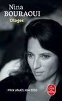 „Nina Bouraoui, Otages“, „PRIX ANAÏS NIN 2020“; Frau blickt ernst, Le Livre de Poche Logo sichtbar.