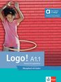 "Alles Digitale auf allango!", "Logo! A1.1 Deutsch für Jugendliche", "Übungsbuch mit Audios", "Klett". Mädchen mit Hula-Hoop.