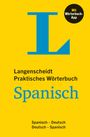 Mit Wörterbuch-App, Langenscheidt Praktisches Wörterbuch Spanisch, Spanisch–Deutsch, Deutsch–Spanisch; Logo: großes blaues L.