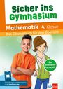 "Sicher ins Gymnasium", "Mathematik 4. Klasse", Bild eines lächelnden Jungen und einer Illustration eines Mädchens.