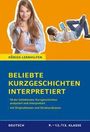 Oben: "KÖNIGS LERNHILFEN". Mitte: "BELIEBTE KURZGESCHICHTEN INTERPRETIERT", Inhalte und Klassenstufen. Frauen und Männerbild.