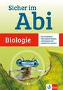 "Sicher im Abi", "Biologie". Text: Oberstufen-Wissen umfassend erklärt. Bild: Nahaufnahme einer blauen Libelle auf einem Blatt.
