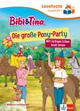 „Bibi & Tina: Die große Pony-Party“ mit fröhlichen Ponys und zwei Mädchen auf einer Partywiese.