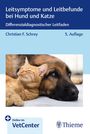Buchcover mit Text: "Leitsymptome und Leitbefunde bei Hund und Katze". Hund und Katze liegen entspannt zusammen.