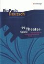 Titel: "EinFach Deutsch Unterrichtsprojekt". "99 Theaterspiele: Übungen für die theaterpädagogische Praxis". Abstrakte blaue Muster.