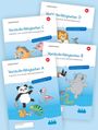 „Vorläuferfähigkeiten A-D, Kognitive und soziale Basiskompetenzen“; bunte Tierillustrationen auf blauen Covern.