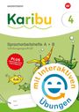 „Karibu 4“, „Spracharbeitshefte A + B“, „mit interaktiven Übungen“, Illustrationen von lustigen Meeresbewohnern.