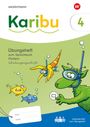 "Karibu 4 Übungsheft zum Sprachbuch Fördern Schulausgangsschrift. Lustige Illustration mit Tieren und Luftblasen."