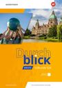 Titel: "Durchblick BASIS Erdkunde 5|6". Kinder heben Globus. Historisches Gebäude und Park im Hintergrund.