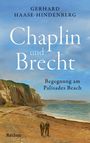 „Gerhard Haase-Hindenberg: Chaplin und Brecht, Begegnung am Palisades Beach.“ Zwei Männer spazieren am Strand.