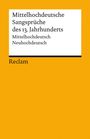 : Mittelhochdeutsche Sangsprüche des 13. Jahrhunderts, Buch