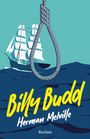 Text: "Billy Budd, Herman Melville, Reclam." Illustration: Ein Segelschiff im Meer, im Vordergrund ein großer Strick.