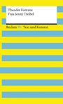 Buchtitel: "Frau Jenny Treibel" von Theodor Fontane, Reclam XL. Gelbe und blaue Streifen auf dem Cover.
