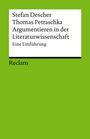 Stefan Descher: Argumentieren in der Literaturwissenschaft. Eine Einführung, Buch