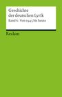 Hermann Korte: Geschichte der deutschen Lyrik. Band 6: Von 1945 bis heute, Buch