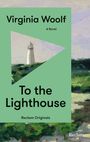 "Virginia Woolf: To the Lighthouse, A Novel, Reclam Originals" steht über einem Leuchtturm in einer Landschaftsillustration.