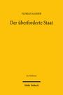 Text: "FLORIAN SANDER, Der überforderte Staat, Jus Publicum, Mohr Siebeck". Gelber Hintergrund, minimalistisches Design.