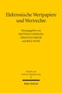 Text: Elektronische Wertpapiere und Wertrechte. Herausgegeben von Matthias Lehmann, Sebastian Omlor und Rolf Sethe. Oben gelber Hintergrund.