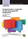 Aufschrift: "Comunicación y cognición en ELE: la perspectiva pragmática". Bunte Sprechblasen.