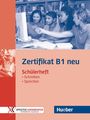Zertifikat B1 neu, Schülerheft: Schreiben, Sprechen. Junge Leute sitzen vor einem Computer, Bücher auf dem Tisch.
