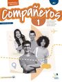 "Compañeros 1", Cuaderno de ejercicios, A1, Cuarta edición. Vier Jugendliche lächeln. Unten SGEL-Logo.