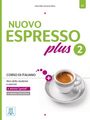 Titel: "NUOVO ESPRESSO plus 2". Subtitel: "Corso di Italiano". Bild einer Espressotasse auf einem Unterteller.