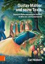 "Gustav Mahler und seine Texte" und "Carl Niekerk" stehen über einer bunten, abstrakten Szene mit Menschen unter Bäumen.