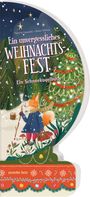Text: "Ein unvergessliches Weihnachtsfest. Ein Schneekugelbuch." Illustration: Ein Fuchs im Winterdorf.