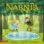 "Das Wunder von Narnia", Illustration eines Mädchens und Jungens, die sich über einen magischen Teich in einem Wald beugen.