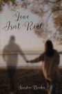 "Love Isn't Real" und "Kristen Becker". Eine Person hält die Hand einer verschwommenen Gestalt am Seeufer.