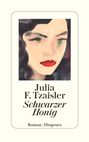 "Julia F. Tzaisler, Schwarzer Honig, Roman, Diogenes" steht unter einer Illustration eines Gesichts mit roten Lippen.