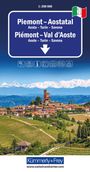: Kümmerly+Frey Regional-Strassenkarte 1 Piemont, Aostatal 1:200.000, KRT