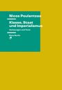 "Nicos Poulantzas, Klasse, Staat und Imperialismus, Vorlesungen und Texte, Dietz Berlin." Grünes Quadrat auf gelbem Hintergrund.