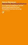 Orange Hintergrund mit folgendem Text: "Aaron Benanav Jenseits des Kapitalismus. Zur Neukonzeption einer postkapitalistischen Gesellschaftsordnung. Dietz Berlin." Links ein kleines weißes Logo.