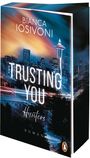 Text: "BIANCA IOSIVONI", "TRUSTING YOU", "Hunters", "ROMAN". Skyline mit beleuchteter Stadt, abendliche Lichter und der Space Needle.