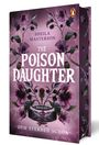 "Sheila Masterson. The Poison Daughter. Roman. Zum Sterben schön." Ein dunkles, florales Buchcover mit lila Blüten.