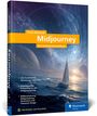 „Julie Wieland, Midjourney: Das umfassende Handbuch“. Segelboot auf einem blauen Meer unter einem fantastischen Himmel.