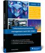 "Informationssicherheitsmanagement nach ISO 27001. Norm, Umsetzung, Best Practices." Ein Buchcover mit Technikbildern.
