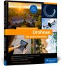 Titel: "Drohnen: Die große Fotoschule". Autoren: Sabrina Herrmann, Francis Markert. Bilder von Drohnen und Landschaften.