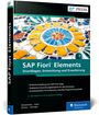 "SAP Fiori® Elements: Grundlagen, Entwicklung und Erweiterung" auf einem Buchcover mit abstraktem Mosaikmotiv und Rheinwerk-Logo.
