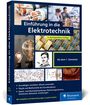 "Einführung in die Elektrotechnik", 3. Auflage, ab 1. Semester. Cover zeigt Glühbirne, Schaltpläne, Kabel, Nikola Tesla, Solarzellen.