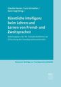 Künstliche Intelligenz beim Lehren und Lernen von Fremd- und Zweitsprachen. Blau-grauer Hintergrund mit weißem Text.