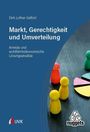 Der Titel lautet "Markt, Gerechtigkeit und Umverteilung". Bunte Spielfiguren stehen neben einem Kreisdiagramm. Logos von UVK und nuggets sind sichtbar.