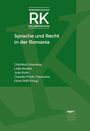 "Sprache und Recht in der Romania" mit Herausgebern Christina Ossenkop, Lidia Becker, Julia Kuhn, Claudia Polzin-Haumann, Elton Prifti; grüner Hintergrund, Verlag fnarr trankf empto.