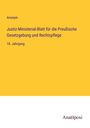 Anonym: Justiz-Ministerial-Blatt für die Preußische Gesetzgebung und Rechtspflege, Buch