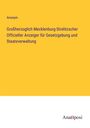 Anonym: Großherzoglich Mecklenburg-Strelitzscher Officieller Anzeiger für Gesetzgebung und Staatsverwaltung, Buch