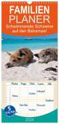 Elisabeth Stanzer: Familienplaner 2024 - Schwimmende Schweine auf den Bahamas! mit 5 Spalten (Wandkalender, 21 x 45 cm) CALVENDO, KAL